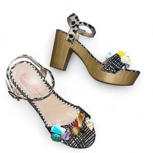 Betsey Johnson Jillie Boho Women's Platform Sandals with Colorful Accents